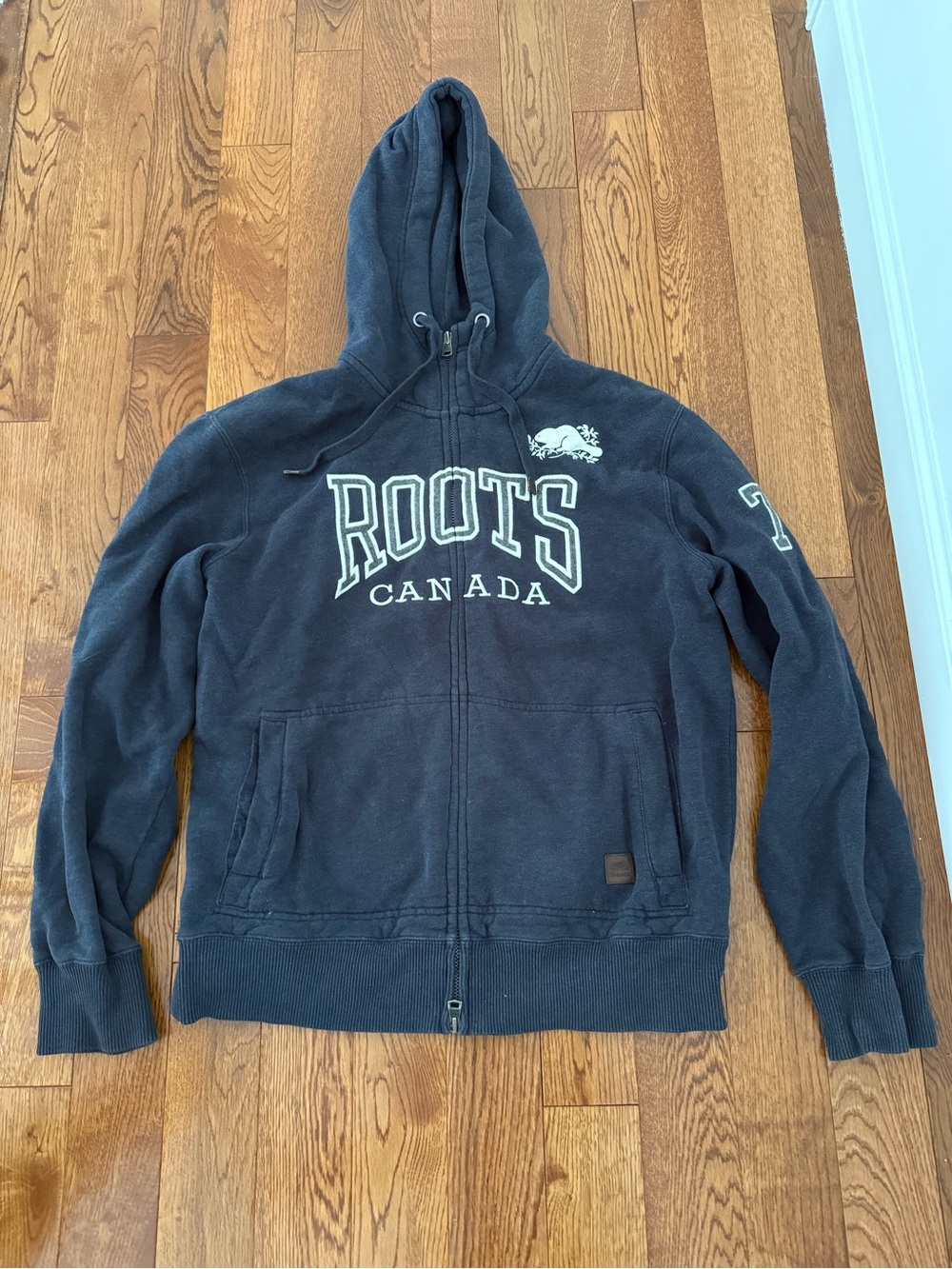 Men's Root’s Navy Zip-Up Hoodie